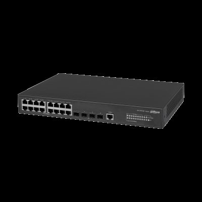 Dahua 1.0.01.20.10782 Dahua Technology Access DH-AS4300-16GT4GF. Tipo de interruptor: Gestionado, Capa del interruptor: L2/L2+. Puertos tipo básico de conmutación RJ-45 Ethernet: Gigabit Ethernet (10/100/1000), Cantidad de puertos básicos de conmutación RJ-45 Ethernet: 16, Número de módulos SFP instalados: 4. Tabla de direcciones MAC: 8 entradas, Capacidad de conmutación: 40 Gbit/s. Estándares de red: IEEE 802.1D, IEEE 802.1Q, IEEE 802.1p, IEEE 802.1s, IEEE 802.1w, IEEE 802.1x, IEEE 802.3ad, IEEE.... Montaje en rack