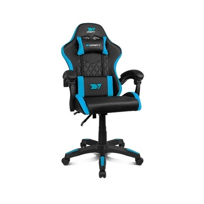 Drift DR35BL Reposabrazos acolchadosLa silla gaming DR35 cuenta con unos reposabrazos fijos y acolchados que otorgan firmeza y rigidez a toda su estructura. Además, te ofrecen una gran ergonomía y un amplio espacio para que te acomodes en diferentes posturas, incluso si te reclinas, ya que, incluyen una articulación que permite que se muevan dependiendo de la posición más o menos inclinada del respaldo.Diseñada en materiales premiumLa DR35 posee una robusta estructura recubierta de FOAM acolchado y polipiel de primera calidad. Su diseño gamer la hace perfecta para encajar en cualquier setup, incluso en aquellos que van más justo de espacio. Su textura suave te ofrecerá la máxima comodidad en tus largas sesiones de juego.Pistón de clase 3Con un sólido pistón de gas de Clase 3, soporta hasta 100 kilos de peso.Suave desplazamientoCon la DR35 podrás desplazarte de manera segura y silenciosa, puesto que incorpora una base estable de nailon en forma de estrella que descansa sobre sus cinco ruedas, dotándola de gran equilibrio.Regulable en alturaSu sólido sistema de pistón de gas, permite regular la altura de la forma que resulte más conveniente para tu espacio de juego o trabajo, pudiéndose ajustar a lo largo de todo el recorrido del pistón, siendo este de hasta 10 cm.Respaldo reclinableLa silla DR35 se adapta a tu espalda gracias a su respaldo reclinable hasta los 135º que te permitirá jugar, trabajar y también descansar entre partida y partida.Cojín lumbar y cervicalLa DR35 incorpora un cojín lumbar, que podrás ajustar mediante sus tiras, y otro cervical para cuidar la salud de tu espalda y cuello, que te permitirán disfrutar de tus juegos favoritos durante un sinfín de horas sin darte cuenta y sin que tu cuerpo se resienta.Disponible en 8 coloresGris oscura, roja, azul, rosa, negra, blanca, gris claro y rosa pastel.