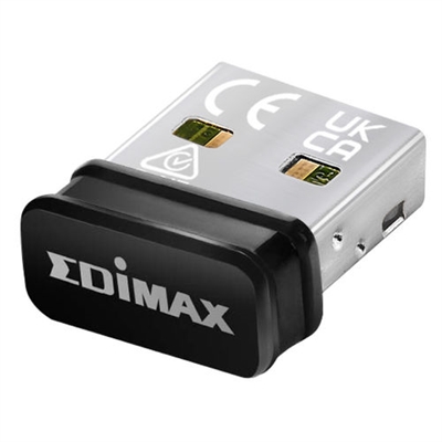 Edimax EW-7811ULC PUERTOS E INTERFACESTecnología de conectividad: InalámbricoInterfaz de host: USBInterfaz: WLANCONEXIÓNEstándares de red: IEEE 802.11a, IEEE 802.11ac, IEEE 802.11b, IEEE 802.11g, IEEE 802.11nEthernet: NoWifi: SiBanda Wi-Fi: Doble banda (2,4 GHz / 5 GHz)Estándar Wi-Fi: Wi-Fi 5 (802.11ac)Wi-Fi estándares: 802.11a, 802.11b, 802.11g, Wi-Fi 4 (802.11n), Wi-Fi 5 (802.11ac)WLAN velocidad de transferencia de datos, soportada: 11,54,200,433 Mbit/sAlgoritmos de seguridad soportados: 802.1x RADIUS, WEP, WPA, WPA2, WPA3-SAE, WPSDISEÑOInterno: NoComponente para: PC/ordenador portátilColor del producto: Negro, GrisAntena: SiDiseño de la antena: InternoReceptor de sensibilidad: 2.4GHz: \n\n11b(11Mbps): -86±2dBm\n11g(54Mbps): -71±2dBm \n11n(20MHz, MCS7): -69±2dBm\n11n(40MHz, MCS9): -60±2dBm \n\n?5GHz: \n\n11a(54Mbps): -67±2dBm\n11n(20MHz, MCS7): -65±2dBm\n11n(40MHz, MCS7): -57±2dBm\n11ac(80MHz, MCS9): -52±2dBmCertificación: FCC, BSMI, NCCREQUISITOS DEL SISTEMASistema operativo Windows soportado: SiSistema operativo Linux soportado: SiCONDICIONES AMBIENTALESIntervalo de temperatura operativa: 0 - 40 °CIntervalo de temperatura de almacenaje: -20 - 60 °CIntervalo de humedad relativa para funcionamiento: 10 - 90%SOSTENIBILIDADCumplimiento de sostenibilidad: SiCertificados de sostenibilidad: CEPESO Y DIMENSIONESAncho: 15 mmProfundidad: 17,4 mmAltura: 7,2 mmPeso: 2 g