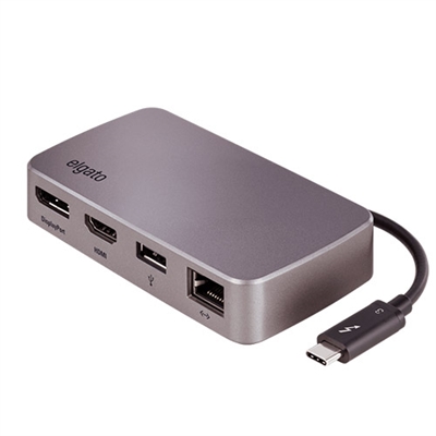 Elgato 10DAB9901 Elgato 10DAB9901. Tecnología de conectividad: Alámbrico, Interfaz de host: Thunderbolt 3. Ethernet LAN, velocidad de transferencia de datos: 10,100,1000 Mbit/s, Tecnología de cableado ethernet de cobre: 1000BASE-T. Color del producto: Plata, Velocidad de transferencia de datos: 5 Gbit/s, Tipo HD: 4K Ultra HD. Alimentación: USB, Conector eléctrico: USB Tipo C, Longitud del cable: 0,12 m. Ancho: 105 mm, Profundidad: 57 mm, Altura: 25 mm