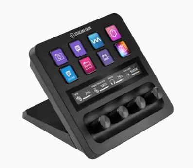 Elgato 10GBD9901 Tecnología emblemática Stream Deck con teclas LCD, diales y tira táctil personalizables. Stream Deck + es su mezclador de audio, controlador de estudio, consola de producción; cualquier cosa que necesite que sea.TAMAÑO140 × 138 × 110 mm | 5,5 × 5,4 × 4,3 pulgadasPESO465 g | 1 lbTECLAS8 teclas LCD personalizablesDIALES MULTIFUNCIÓN4 codificadores de 360° con pulsaciónPANEL TÁCTIL LCD108 × 14 mm | 4,2 x 0,5 pulgadasINTERFAZUSB 2.0