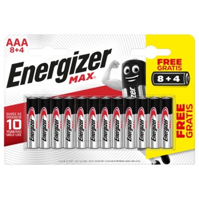 Energizer E301531200 BLISTER 8 + 4 PILAS MAX TIPO LR03 (AAA) ENERGIZER