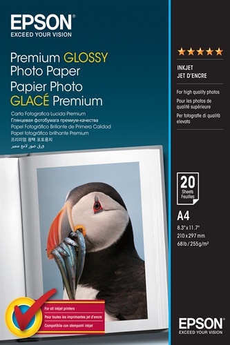 Epson C13S041287 Epson Papel Premium Glossy Photo 255G 20 Hojas De A4