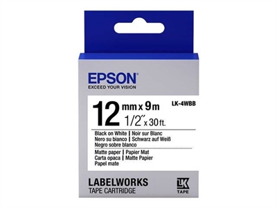 Epson-Labelworks C53S654023 Epson Cinta Epson Papel Mate - Lk-4Wbb Negra/Blanca Para Papel Mate 12/9