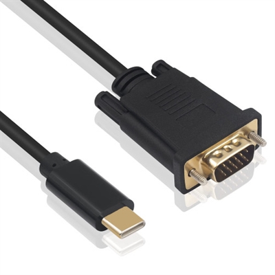 Ewent EC1052 El cable adaptador de USB-C a VGA EC1052 conecta su computadora portátil con una salida USB-C a un monitor o proyector con entrada VGA. El cable tiene una longitud de 1.8 m. La resolución máxima admitida es 1920 x 1080 (FULL HD) a 60 Hz. Asegúrese de que el puerto USB-C de su computadora portátil sea compatible con el modo DP Alt.