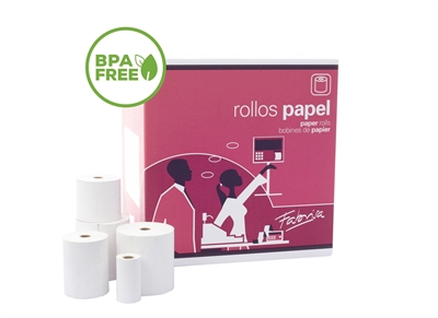 Fabrisa 17931 Rollo De Papel Termico Sin Bpa (Bisfenol A) De 55 G/M? Y Medidas De 80 X ? 80 Mm. Ideal Para Calculadoras Cajas Registradoras Datafonos Cajeros Automaticos Tpus Y Balanzas. El Mandril Tiene Un Diametro De 12 Mm. Impresion De Larga Duracion. Cada Caja Contiene 8 Rollos.