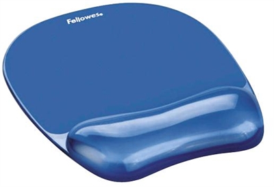 Fellowes 9114120 Fellowes Gel Crystal - Alfombrilla de ratón con apoyamuñecas - azul