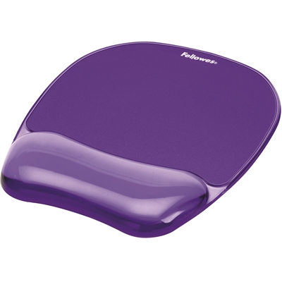 Fellowes 9144104 - Reposamuñecas de gel transparente para dar un toque de color a su espacio de trabajo- Resistente a las manchas, se limpian con un paño humedecido- Alfombrilla agradable a la vista con superficie idónea para el desplazamiento de los ratones- Color violeta