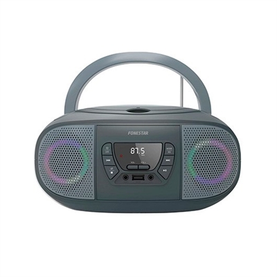 Fonestar BOOM-GO-G RADIO CD FONESTAR BOOM-GO-G GRIS CD PLAYER USB MP3 PLAYER FM RADIO RGB