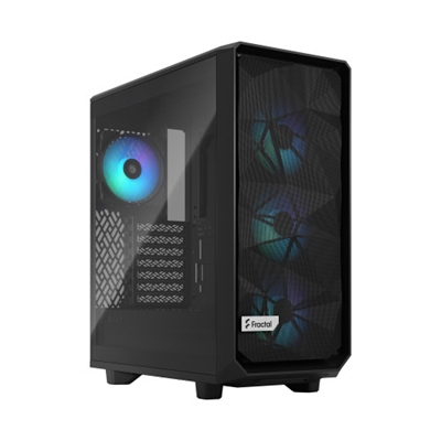 Fractal-Design FD-C-MES2C-06 Fractal Design Meshify 2 Compact RGB. Tipo: PC, Color del producto: Negro, Formas de factor de tarjeta madre soportadas: ATX, micro ATX, Mini-ITX. Factores de forma de la fuente de alimentación compatibles: ATX. Ventiladores frontales instalados: 3x 120 mm, Diámetro de ventiladores frontales soportados: 120,140 mm, Ventiladores traseros instalados: 1x 120 mm. Tamaños de disco duro soportados: 2.5,3.5, Factor de forma de disco SSD: 2.5. Ancho: 210 mm, Profundidad: 424 mm, Altura: 475 mm