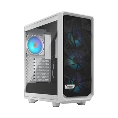 Fractal-Design FD-C-MES2C-08 Fractal Design Meshify 2 Compact RGB. Tipo: PC, Color del producto: Blanco, Formas de factor de tarjeta madre soportadas: ATX, micro ATX, Mini-ITX. Factores de forma de la fuente de alimentación compatibles: ATX. Ventiladores frontales instalados: 3x 120 mm, Diámetro de ventiladores frontales soportados: 120,140 mm, Ventiladores traseros instalados: 1x 120 mm. Tamaños de disco duro soportados: 2.5,3.5, Factor de forma de disco SSD: 2.5. Ancho: 210 mm, Profundidad: 424 mm, Altura: 475 mm