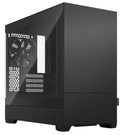 Fractal-Design FD-C-POS1M-01 Fractal Design Pop Mini Silent. Tipo: PC, Color del producto: Negro, Formas de factor de tarjeta madre soportadas: micro ATX, Mini-ITX. Factores de forma de la fuente de alimentación compatibles: ATX. Ventiladores frontales instalados: 2x 120 mm, Diámetro de ventiladores frontales soportados: 120,140 mm, Ventiladores traseros instalados: 1x 120 mm. Tamaños de disco duro soportados: 3.5, Factor de forma de disco SSD: 2.5. Ancho: 215 mm, Profundidad: 432 mm, Altura: 393 mm