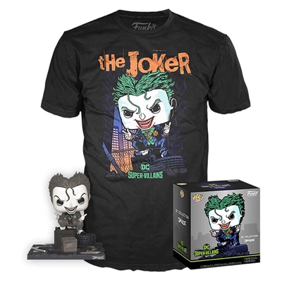 Funko UT-56648 Camiseta Funko + Figura Funko Pop Dc Comics Jim Lee De Joker.Importante - Si Se Compra 1 Unidad Se Enviara Una Talla Aleatoria - Por La Compra De 10 Unidades Se Te Envia Una Caja Cerrada Con Las Siguientes Tallas:2 Unidades D...