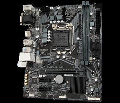 Gigabyte H410M H V2 G10 Gigabyte H410M H V2. Fabricante de procesador: Intel, Socket de procesador: LGA 1200, Procesador compatible: Intel® Celeron®, Intel® Core™ i3, Intel Core i5, Intel Core i7, Intel Core i9, Intel® Pentium®. tipos de memoria compatibles: DDR4-SDRAM, Memoria interna máxima: 64 GB, Tipo de ranuras de memoria: DIMM. Interfaces de disco de almacenamiento soportados: M.2,PCI Express 3.0,SATA III, Tipos de unidades de almacenamiento admitidas: HDD & SSD. Tipo de interfaz ethernet: Gigabit Ethernet. Componente para: PC, Factor de forma: micro ATX, Familia del chipset: Intel