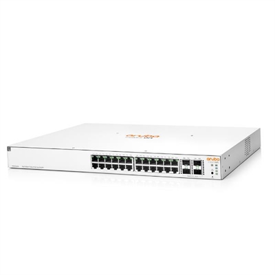Hewlett-Packard-Enterprise JL683A#ABB Aruba Ion 1930 24G 4Sfp+ 195W Switch - Puertos Lan: 24 N; Tipo Y Velocidad Puertos Lan: Rj-45 10/100/1000 Mbps; Power Over Ethernet (Poe): Sí; Gestión: Smartmanaged; No. Puertos Uplink: 4; Soporte Routing: No; No. Puertos Poe: 24