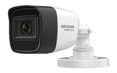 Hiwatch HWT-B181-M Cámara Bullet HDTVI, HDCVI, AHD y Analógica. Gama PRO. Sensor 8 Megapixel High Performance CMOS. Resolución 8 Mpx (3480x2160). Salida 4 en 1. Lente Fija 2.8 mm. 0 Lux - EXIR 2.0 Leds IR Alcance 30 metros. 3DNR. WDR 120dB. Filtro IR CUT. IP66. Conexión de video BNC. Alimentación 12V CC.