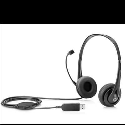 Hp T1A67AA Hp Stereo Usb Headset - Tipología: Cascos Con Cable; Micrófono Incorporado: Sí; Noise Canceling: No; Conectores: Usb; Fuente De Alimentación: Sin Batería; Color Primario: Negro