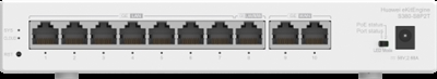 Huawei 98012180 Huawei S380-S8P2T. Puertos tipo básico de conmutación RJ-45 Ethernet: Gigabit Ethernet (10/100/1000), Cantidad de puertos básicos de conmutación RJ-45 Ethernet: 8. Energía sobre Ethernet (PoE). Montaje en rack
