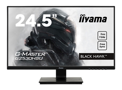 Iiyama G2530HSU-B1 iiyama G-MASTER Black Hawk G2530HSU-B1 - Monitor LED - 24.5 - 1920 x 1080 Full HD (1080p) @ 75 Hz - TN - 250 cd/m² - 1000:1 - 1 ms - HDMI, VGA, DisplayPort - altavoces - negro