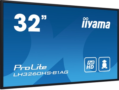 Iiyama LH3260HS-B1AG iiyama PROLITE. Diseño de producto: Pizarra de caballete digital. Diagonal de la pantalla: 80 cm (31.5), Tecnología de visualización: LED, Resolución de la pantalla: 1920 x 1080 Pixeles, Brillo de pantalla: 500 cd / m², Tipo HD: Full HD. Wifi. Horas de funcionamiento (horas/días): 24/7. Sistema operativo instalado: Android 11. Color del producto: Negro