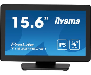 Iiyama T1633MSC-B1 iiyama ProLite T1633MSC-B1. Diagonal de la pantalla: 39,6 cm (15.6), Resolución de la pantalla: 1920 x 1080 Pixeles, Tipo HD: Full HD, Tecnología de visualización: LCD, Tiempo de respuesta: 5 ms, Relación de aspecto nativa: 16:9, Ángulo de visión, horizontal: 178°, Ángulo de visión, vertical: 178°. Altavoces incorporados. Conector USB incorporado. montaje VESA. Color del producto: Negro