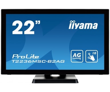 Iiyama T2236MSC-B2AG iiyama ProLite T2236MSC-B2AG - Monitor LED - 21.5 - pantalla táctil - 1920 x 1080 Full HD (1080p) @ 60 Hz - A-MVA - 250 cd/m² - 3000:1 - 8 ms - HDMI, DVI-D, VGA - altavoces - negro