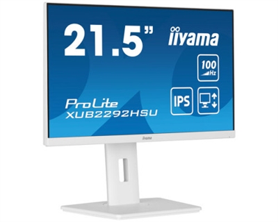 Iiyama XUB2292HSU-W6 Con un elegante diseño de borde a borde hace que el ProLite XUB2292HSU sea perfecto para configuraciones de múltiples monitores. La tecnología de panel IPS ofrece una reproducción del color precisa y consistente con amplios ángulos de visión. La frecuencia de actualización de 100 Hz junto con la función Free Sync proporciona una mejora instantánea y tangible en la suavidad de la imagen. Los altos valores de contraste y brillo significan que el monitor proporcionará un rendimiento excelente para fotografía y diseño web. Equipado con altavoces, concentrador USB 3.2, toma de auriculares, conexiones HDMI y DisplayPort, una función reductora de luz azul para reducir la fatiga ocular y un soporte ergonómico ajustable en altura de 150 mm para una comodidad óptima del usuario, hacen de este monitor una excelente opción tanto para la configuración de múltiples monitores como para aplicaciones de oficina.