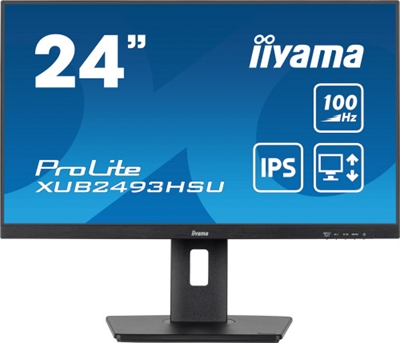 Iiyama XUB2493HSU-B6 iiyama ProLite XUB2493HSU-B6 - Monitor LED - 24 (23.8 visible) - 1920 x 1080 Full HD (1080p) @ 100 Hz - IPS - 250 cd/m² - 1000:1 - 1 ms - HDMI, DisplayPort - altavoces - negro mate