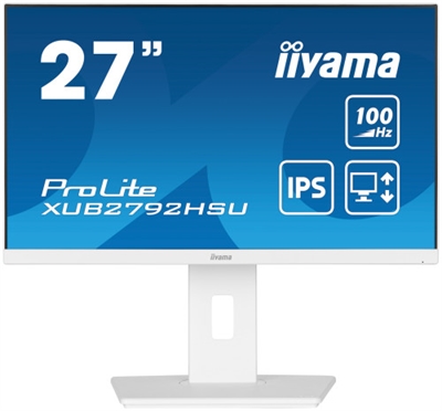 Iiyama XUB2792HSU-W6 iiyama ProLite XUB2792HSU-W6 - Monitor LED - 27 - 1920 x 1080 Full HD (1080p) @ 100 Hz - IPS - 250 cd/m² - 1300:1 - 0.4 ms - HDMI, DisplayPort - altavoces - blanco, mate
