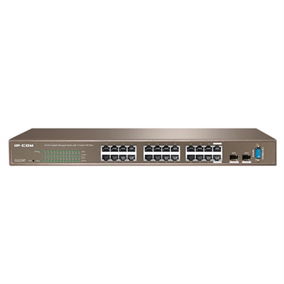 Ip-Com G3224T Switch G3224T 24-Ports Gigabit L2 Management Switch with 2 Combo SFP Ports,1 Console Port