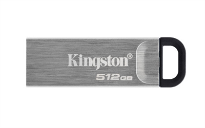 Kingston DTKN/512GB Kingston Technology DataTraveler Kyson. Capacidad: 512 GB, Interfaz del dispositivo: USB tipo A, Versión USB: 3.2 Gen 1 (3.1 Gen 1), Velocidad de lectura: 200 MB/s, Velocidad de escritura: 60 MB/s. Factor de forma: Sin tapa. Peso: 4 g. Color del producto: Plata