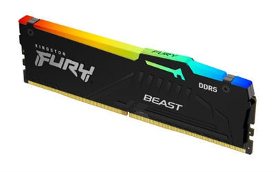 Kingston KF560C30BBA-16 Kingston Technology FURY Beast RGB. Componente para: PC/servidor, Memoria interna: 16 GB, Diseño de memoria (módulos x tamaño): 1 x 16 GB, Tipo de memoria interna: DDR5, Forma de factor de memoria: 288-pin DIMM, Latencia CAS: 30, ECC, Color del producto: Negro