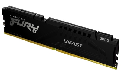 Kingston KF560C30BBE-8 Kingston Technology FURY Beast. Componente para: PC/servidor, Memoria interna: 8 GB, Diseño de memoria (módulos x tamaño): 1 x 8 GB, Tipo de memoria interna: DDR5, Forma de factor de memoria: 288-pin DIMM, Latencia CAS: 30, Color del producto: Negro