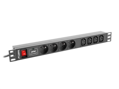 Lanberg PDU-04E04I-0200-BK El Protector Contra Sobretensiónes Pdu (Unidad De Distribución De Energía) De Lanberg Es Una Solución Dedicada A Aplicaciónes Profesiónales En El Campo De Las Regletas De Enchufes. Su Construcción Ha Sido Preparada Exclusivamente Para Monta...