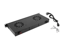 Lanberg AK-1502-B - Panel De Ventilación Horizontal Lanberg 1U 230V Con Lcd Y 2 Ventiladores + Termostato Dise