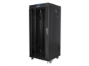 Lanberg FF01-6627-12BL - Lanberg free standing rack 19inch cabinet 27U 600x600 glass door LCD flat pack black. Tipo