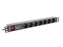 Lanberg PDU-07F-0200-BK - El Protector Contra Sobretensiónes Pdu (Unidad De Distribución De Energía)De Lanberg Es Un