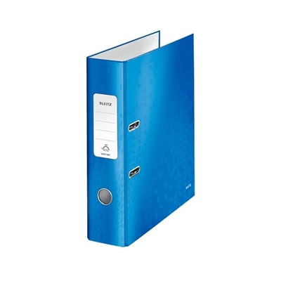 Leitz 10050136 Archivador De Palanca Con Rado Formato A4 Y Lomo De 80 Mm. Esta Fabricado En Carton Forrado De Papel Plastificado Color Azul Metalizado. Mecanismo De Precision De 180? Patentado Con Un 50 % Mas De Apertura Para Un Tiempo De Archivo Un 20 % Mas Rapido. Innovador Tarjetero De Color. Etiqueta Y Ollao En El Lomo.