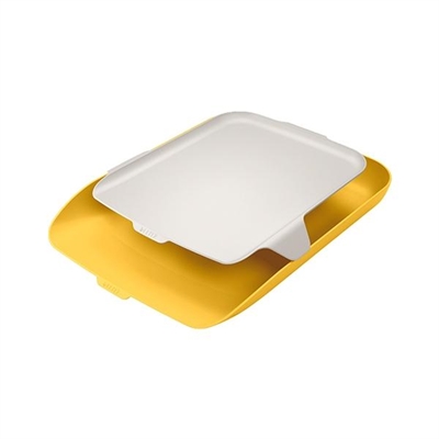 Leitz 52590019 Bandeja De Sobremesa Con Organizador De Escritorio Color Amarillo Acabado Mate