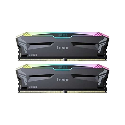 Lexar LD5BU016G-R6000GDLA Lexar ARES RGB. Componente para: PC, Memoria interna: 32 GB, Diseño de memoria (módulos x tamaño): 2 x 16 GB, Tipo de memoria interna: DDR5, Velocidad de memoria del reloj: 6000 MHz, Forma de factor de memoria: 288-pin DIMM, Latencia CAS: 30, Color del producto: Negro