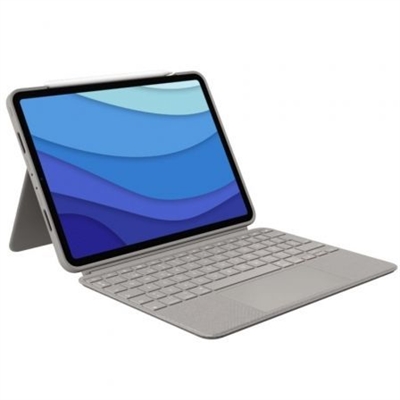 Logitech 920-010219 Logitech Combo Touch - Caja de teclado y folio - con panel táctil - luz trasera - Apple Smart connector - QWERTY - español - arena - para Apple iPad Pro de 12,9 (5ª generación)