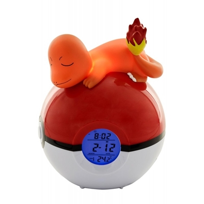 Madcow-Entertainment PO811368 Teknofun Presenta Este Reloj Despertador Con Lámpara De CharmanderDurmiendo En Una Pokéball - Personaje Del Videojuego Pokémon. SeTrata De Un Reloj Despertador Digital Con Lámpara Led - Que Indica La Fecha - LaHora Y La Temperatura De...