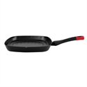Magefesa 1114948 - Asador De 28 Cm De Diametro Con Mango Ergonómico De Baquelita Con Inserto De Silicona Roja