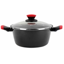 Magefesa 1114950 - Cacerola De 24 Cm De Diámetro Con Tapa De Vidrio Y Salida De Vapor - Herrajes Ergonómicos 