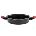 Magefesa 1114964 - Tartera 24 Cm De Diametro - Herrajes Ergonómicos De Baquelita Con Inserto De Silicona Roja