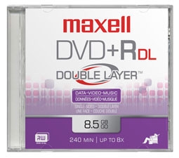 Maxell DVD+R 8,5 SP10 DOBLE CAPA MAXELL DVD 8,5 GB. GRABABLE. DOBLE CAPA. TARRINA 10 UNIDADES. 4X. La marca Maxell garantiza el respeto de los mas altos estandares durante el proceso de produccion, con el fin de asegurar una excelente experiencia al cliente..