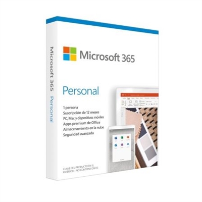 Microsoft QQ2-01006 Microsoft 365 Personal - Caja de embalaje (1 año) - 1 persona - sin materiales, P6 - Español - Eurozona
