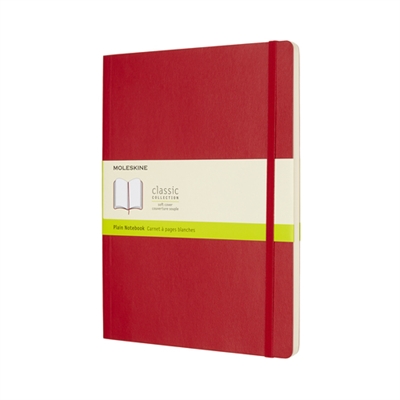 Moleskine QP623F2 Cuaderno clásico con tapa blanda y goma elástica con 192 páginas lisas, con tapa trasera plegable para guardar objetos como tickets y recuerdos.