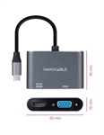 Nanocable 10.16.4303 - NANO CABLE - Conversor nanocable 10.16.4303/ usb tipo-c macho/ hdmi hembra - vga hembra/ 1