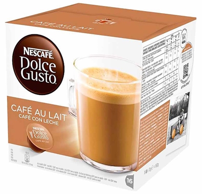 Nestle 12486521 Capsula Cafetera Cafe Dolce Gusto Cafe Con Leche 3 Cajas De 6 Capsul Ndg Café Con Leche 6Cap 60G    